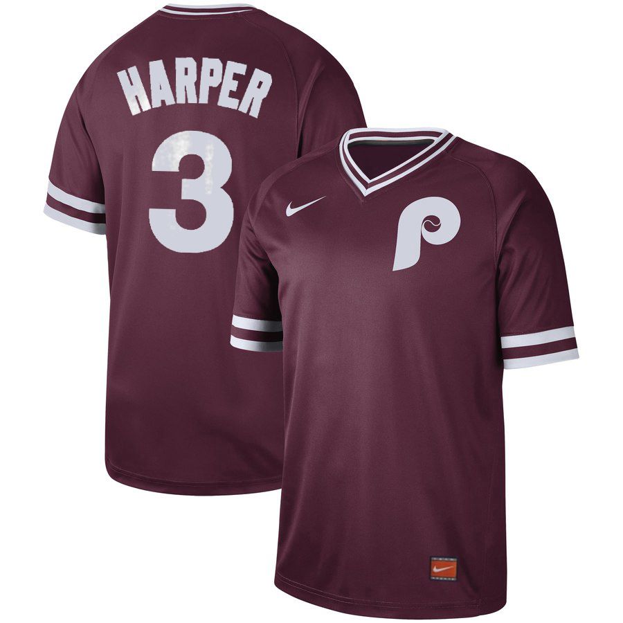 2019 Men MLB Philadelphia Phillies #3 Harper red Nike Cooperstown Collection Jerseys
